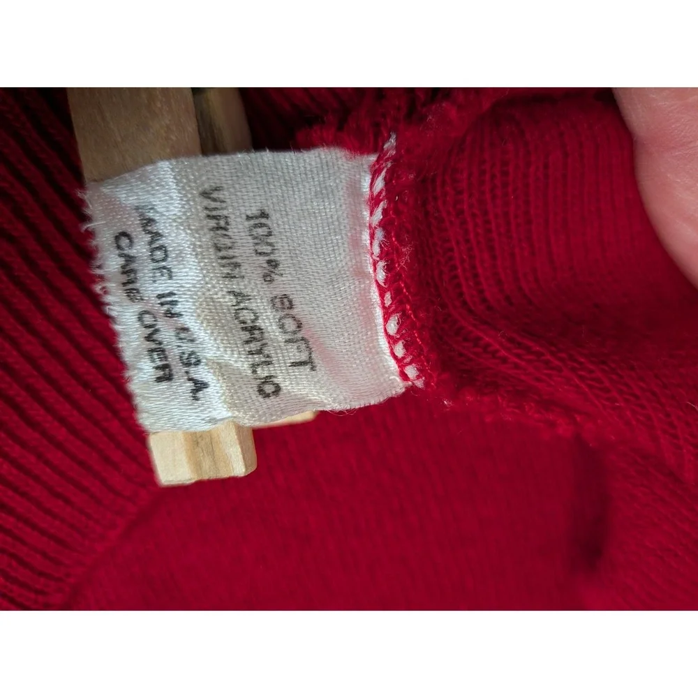 Vintage Cunard Countess‎ Cruise Ship Sweater Mens L Red V-Neck McBriar Made USA